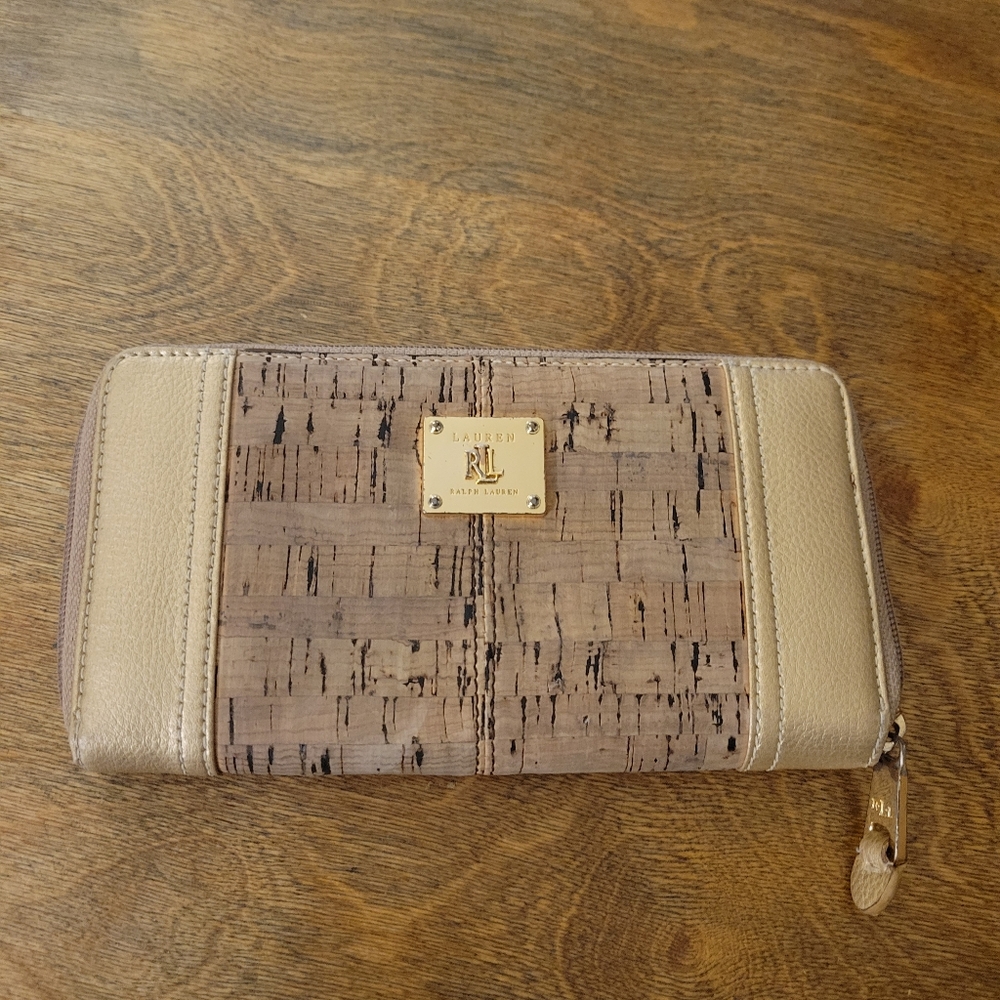 Vintage  Ralph Lauren  Cork/Leather Wallet